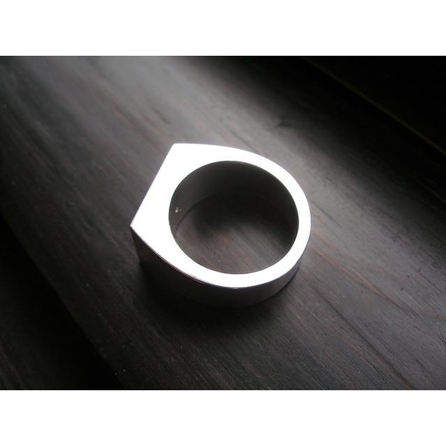 仁尾彫金『一つ星ダイヤプラチナ印台リング』ハンドメイド69b : 仁尾