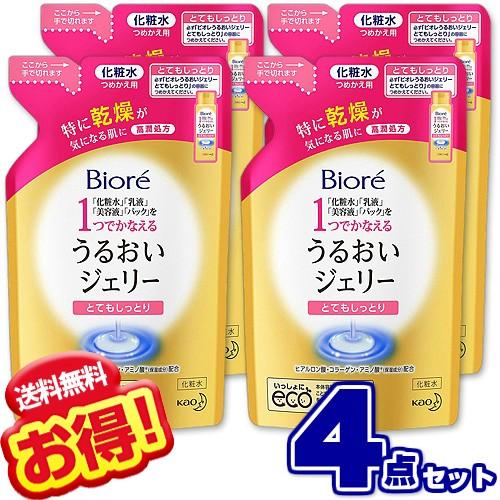 Biore ビオレ うるおいジェリー とてもしっとり つめかえ用 160ml (×4