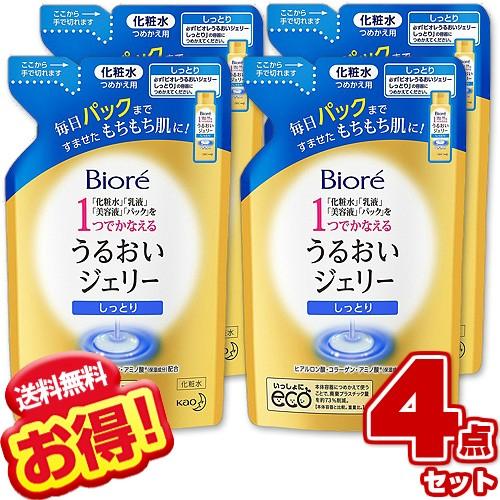 Biore ビオレ うるおいジェリー しっとり つめかえ用 160ml (×4個