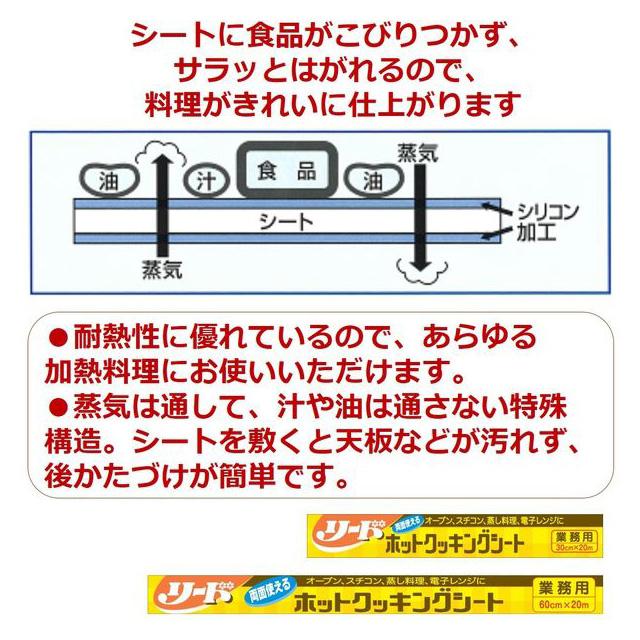 リード ホットクッキングシート 中 30cm×20m 業務用 (×24本セット