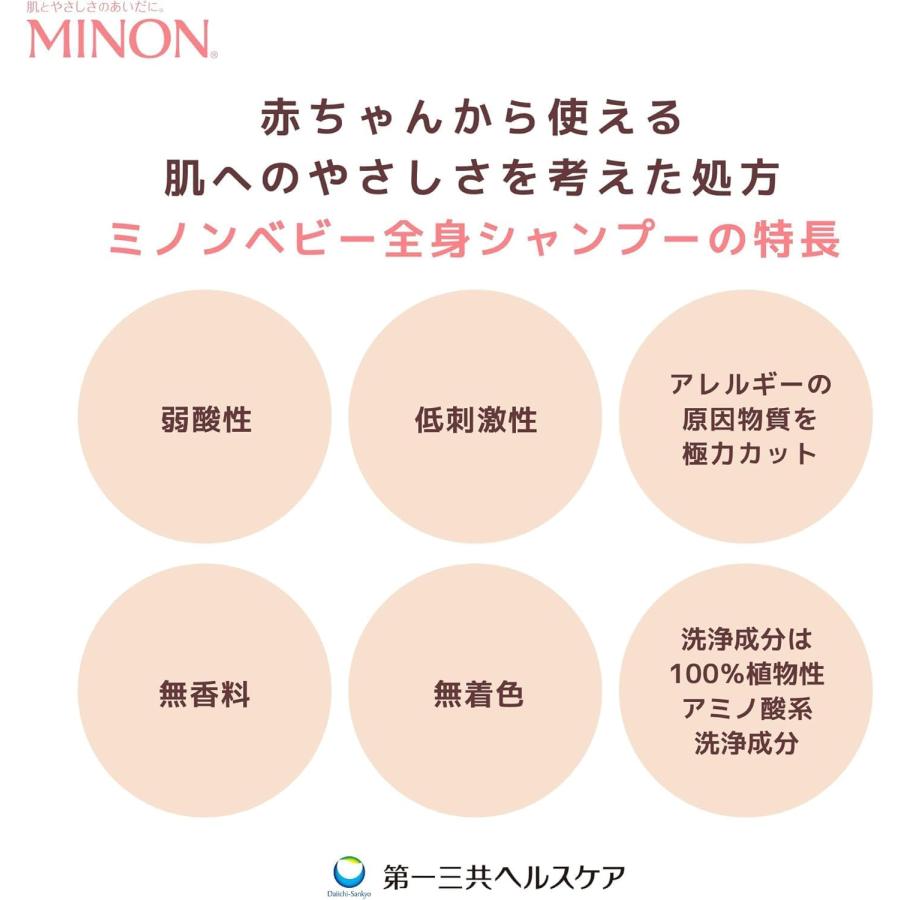 ミノン ベビー 全身シャンプー 詰替用 300ml (×3個セット) : niono