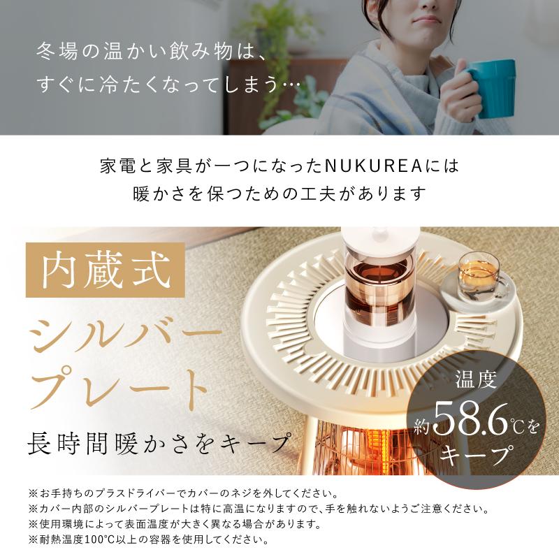 NIPLIFE 電気ヒーターNUKUREA 暖房器具 赤外線ヒーター 小型 テーブル