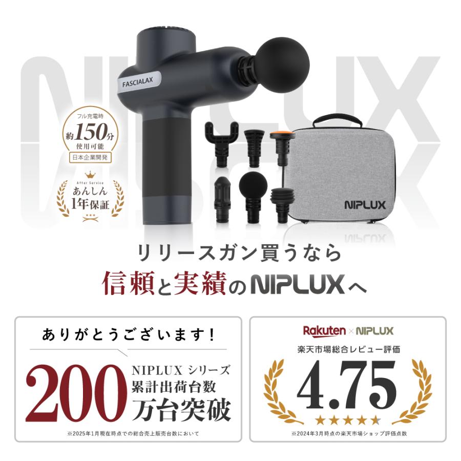 NIPLUX 健康ジャンル賞MVP NIPLUX FASCIALAX マッサージガン 筋膜