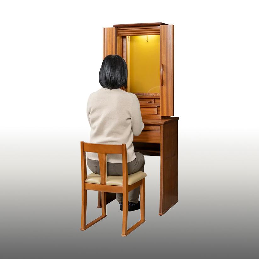 カメリア　イス式仏壇　サペリ　仏具　付属品付 |  | 07