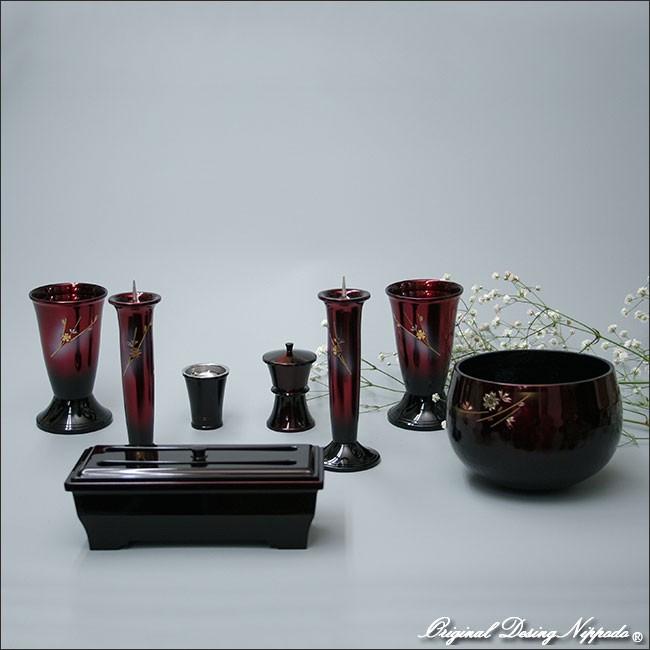 創価学会仏壇 宝搭 鉄刀木 枝桜蒔絵 仏具 付属品 LED照明付 : 創価学会
