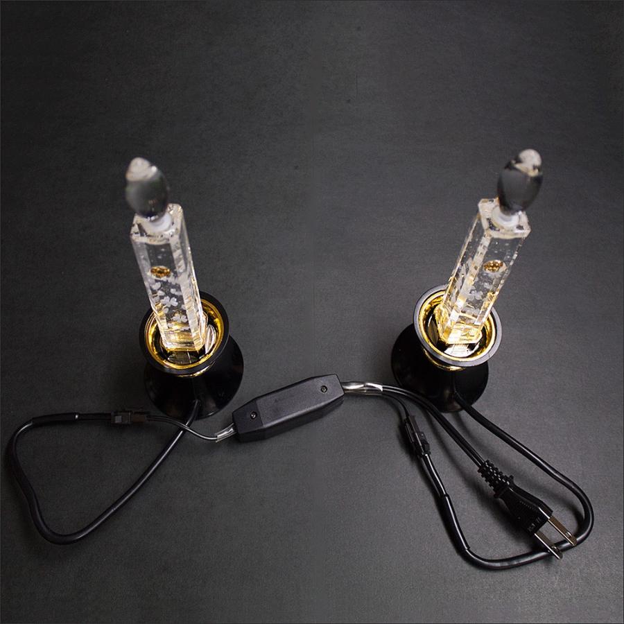 創価学会仏壇　LEDダイヤローソク210型　ゴールド　黒台 |  | 05