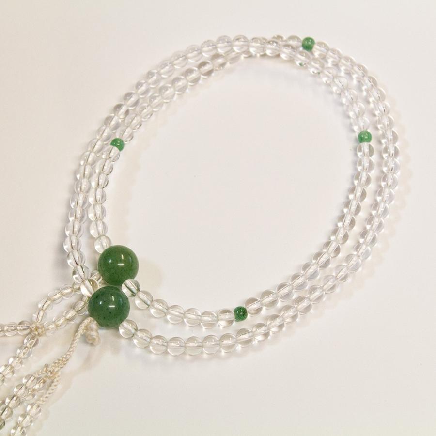 創価学会　高級水晶　翡翠仕立念珠 |  | 01