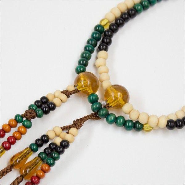 創価学会　木製　カラー念珠 色とりどりブラウン親玉　手毬梵天 |  | 01