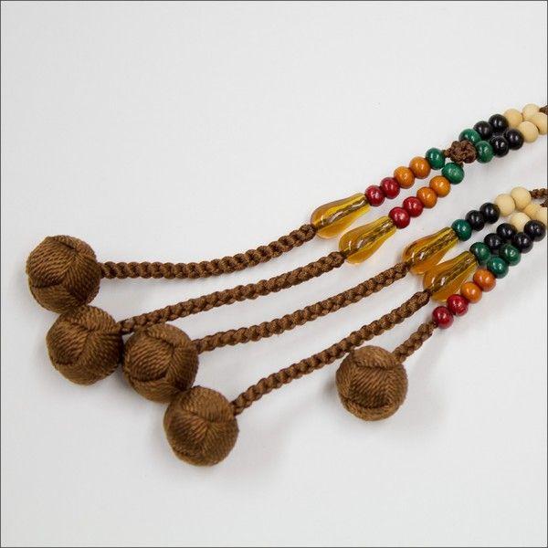創価学会　木製　カラー念珠 色とりどりブラウン親玉　手毬梵天 |  | 02