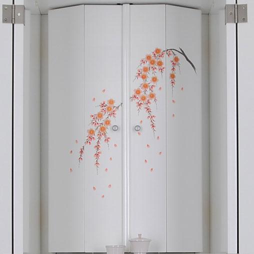創価学会仏壇 プリティー・ホワイト しだれ桜蒔絵 仏具 付属品 LED照明