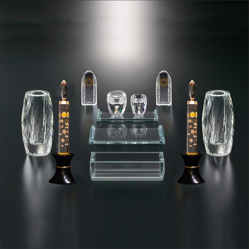 創価学会仏壇 新創春 しだれ桜蒔絵 収納型 仏具 付属品 LED照明付