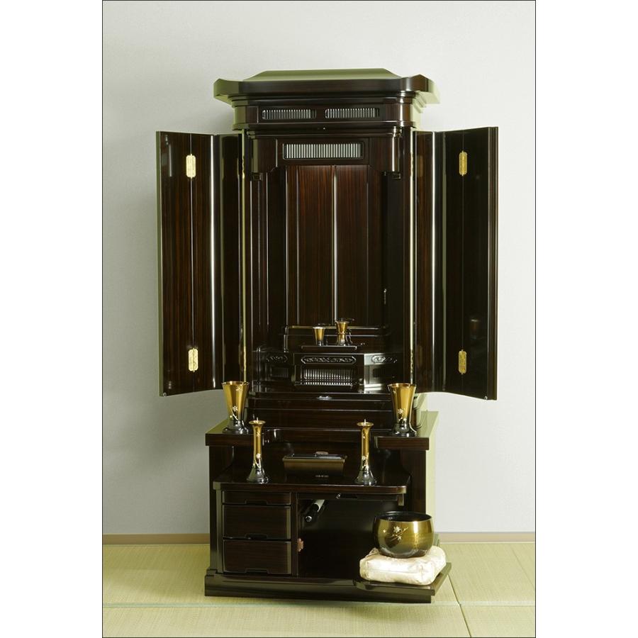 仏壇(内扉電動照明付き・黒檀) 創価学会仏壇 電動開閉厨子扉 照明付