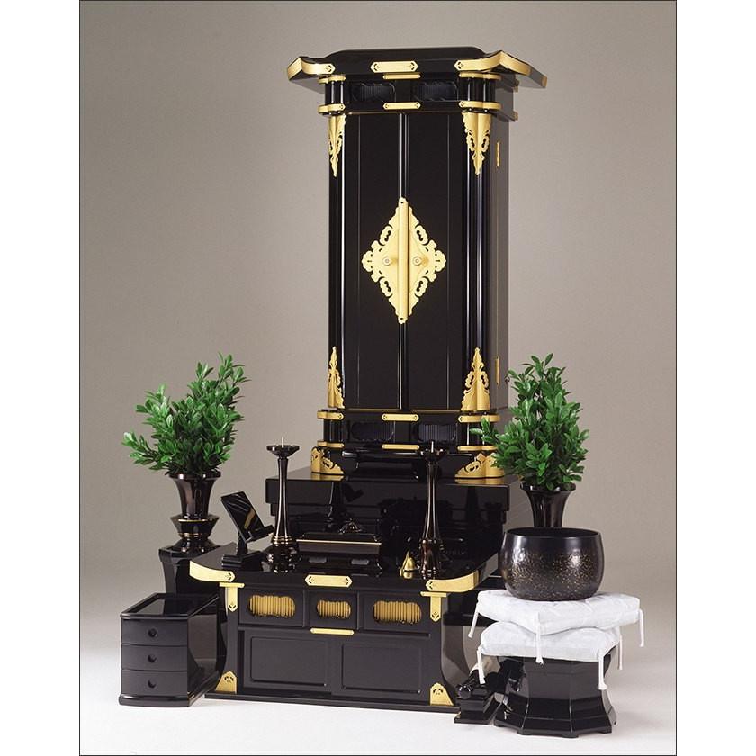 創価学会仏壇 正徳58-26 カシュ―うるし黒塗 駿河蒔絵 仏具 付属品 LED