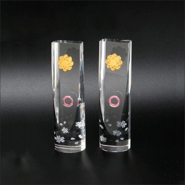 創価学会仏具　八葉徳利ルシード2型Eタイプ　ピンクリング　3Dクリスタル | 