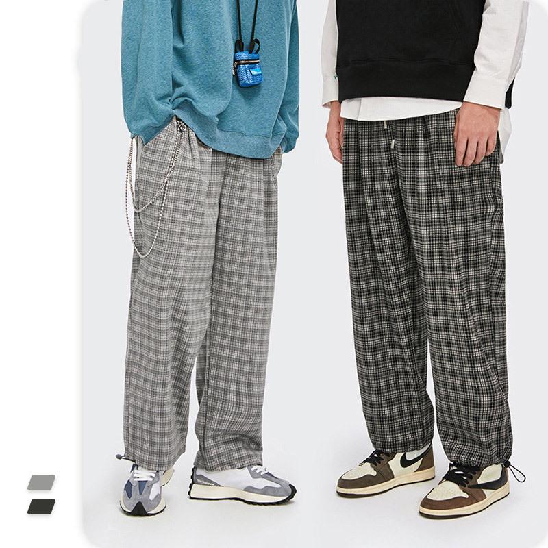 ワイドパンツ メンズ 冬 大きいサイズ 秋冬 チェック ブラウン ロング ウエストゴム 柄 柄メンズ チェック柄 ロングパンツ 春 秋 Sale 74 Off