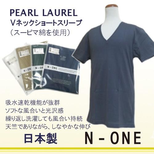 N-One メンズ パールローレル V首半袖Tシャツ (M/L)｜nippin
