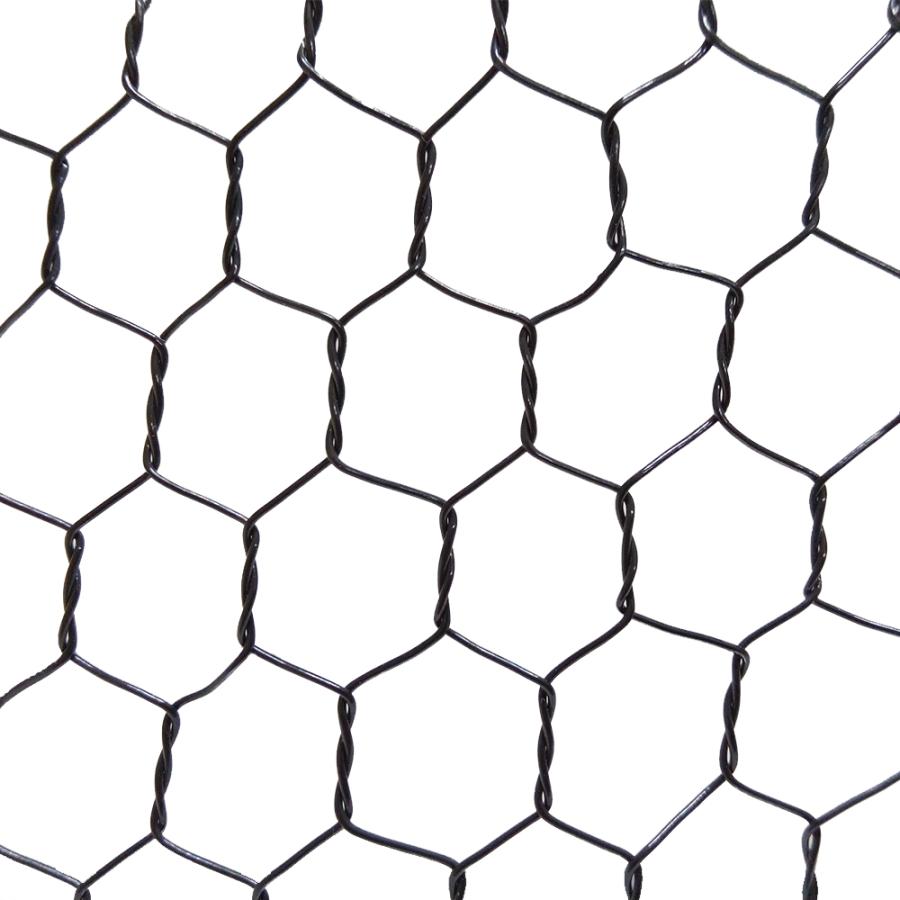ビニール亀甲金網 ブラック #20 線径0.85mm 目開き10mm 幅910mm 長さ
