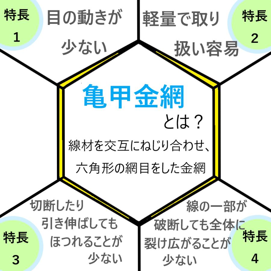 ビニール亀甲金網 ホワイト #20 線径0.85mm 目開き10mm 幅455mm 長さ