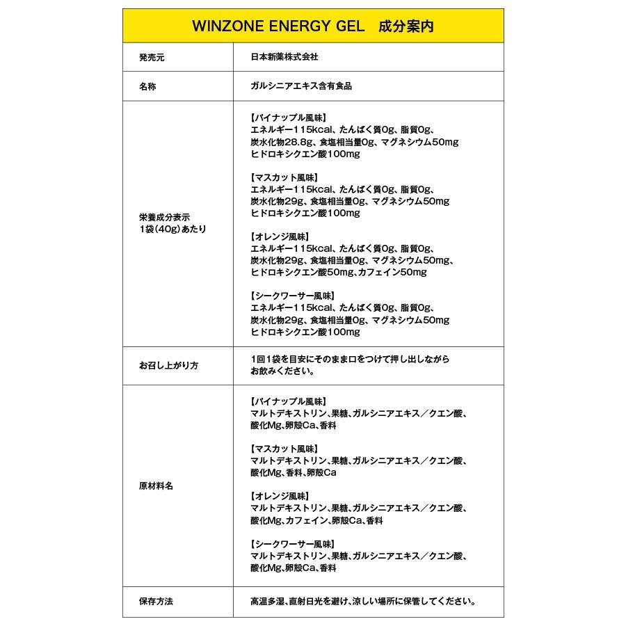 マラソン サプリ エナジージェル ウィンゾーン WINZONE ENERGY GEL 4種類から自由に組合せ可能 6袋セット（2袋ずつ×3） 補給食 スポーツ｜nippon-shinyaku｜09