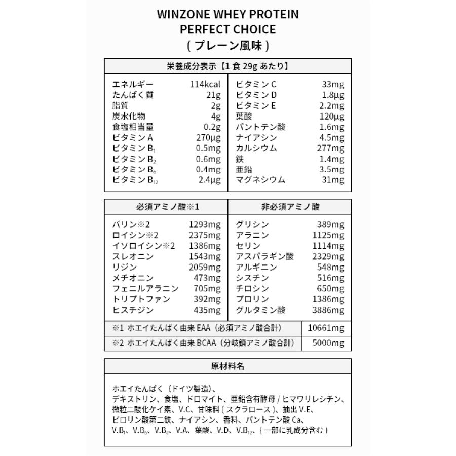 【プレーン3袋セット】ホエイ プロテイン ウィンゾーン パーフェクトチョイス WINZONE WHEY PROTEIN 3kg プレーン味