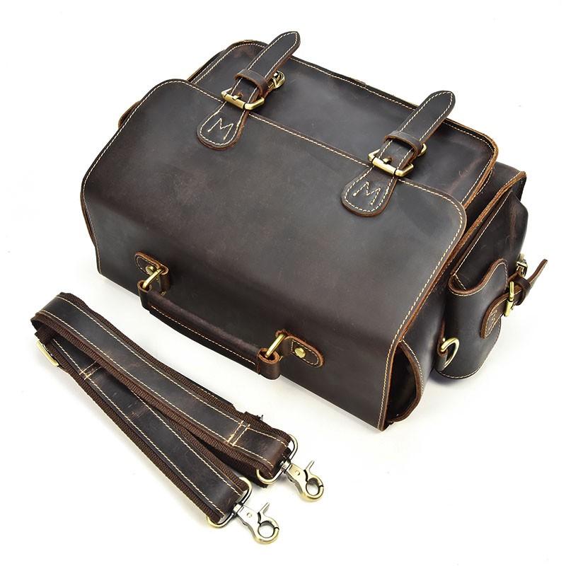 ほぼ未使用 カメラバッグ 本革 メンズ レトロ風 一眼レフトラベルバッグ 厚みレザー ショルダーバッグ アンティーク トラベルバッグ 硬い本革 自立可 【Z2179338689】(12350円)