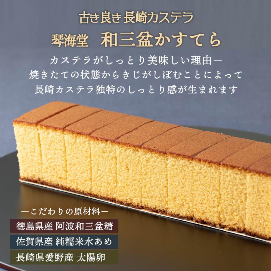カステラ [琴海堂] 長崎和三盆かすてら 0.75号 10切れカット 1個 /長崎
