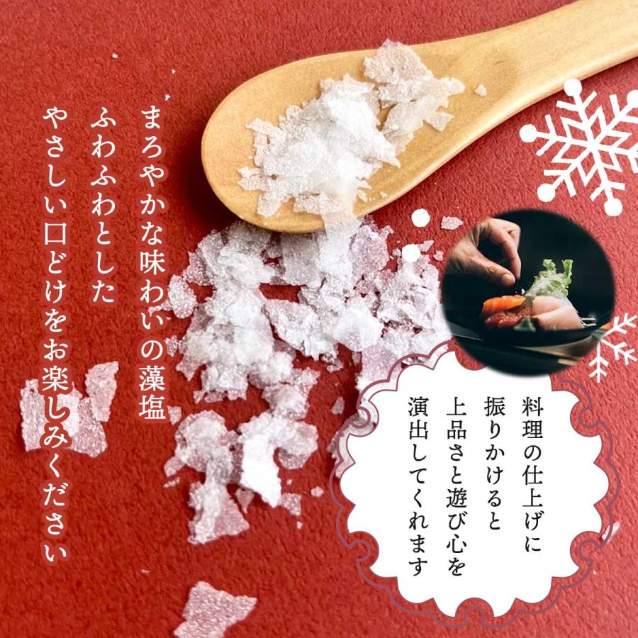 塩 藻塩淡雪塩 20g 日東食品工業/ふわふわ あわゆきしお 盛り付け 見栄え やさしい塩 料理の仕上げ 上品 料理の演出 映え おしゃれ つけ塩｜nipponmarche｜03