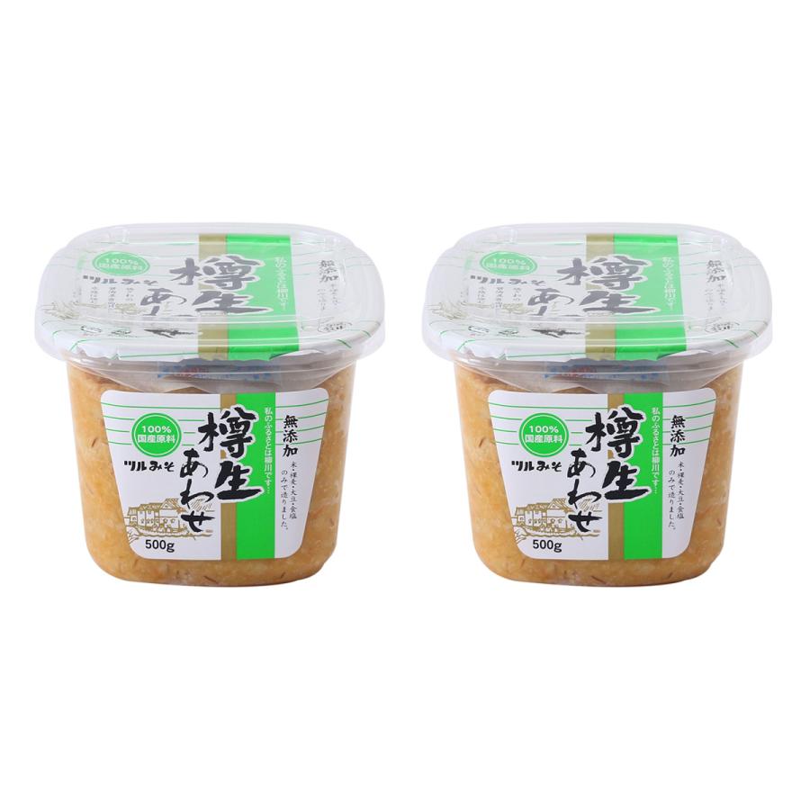 味噌 2個セット [鶴味噌醸造] 樽生あわせ 500g×2個セット /ツルみそ