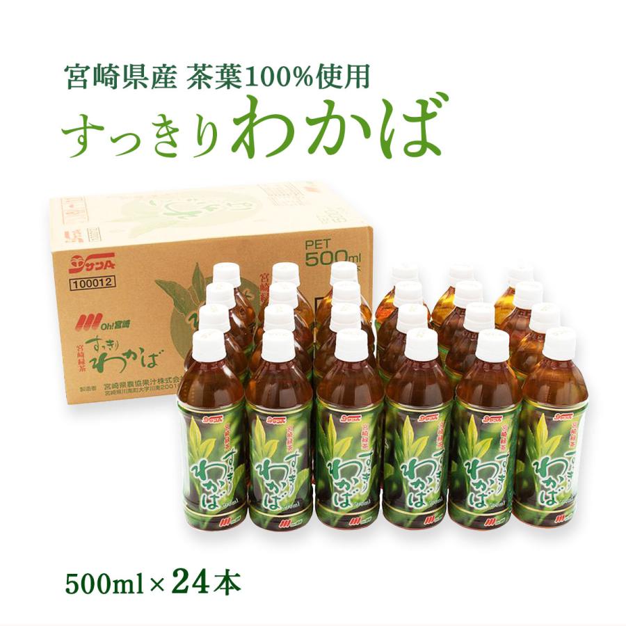 [宮崎県農協果汁(サンA)] 緑茶 【ケース販売】すっきりわかば (お茶) 500ml×24本 /宮崎県 緑茶 お茶 ペットボトル まとめ買い 箱買い ケース買い 備蓄｜nipponmarche｜02