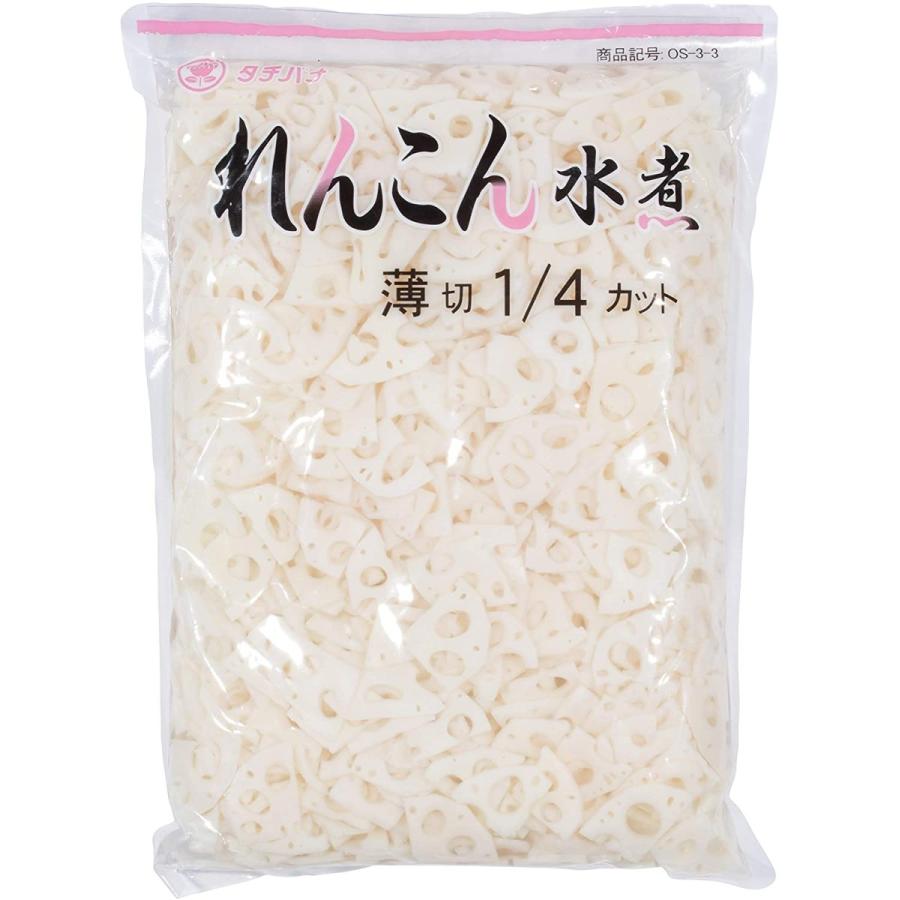 れんこん [タチバナ食品] 薄切り 水煮 1/4カット 1kg /業務用 蓮根