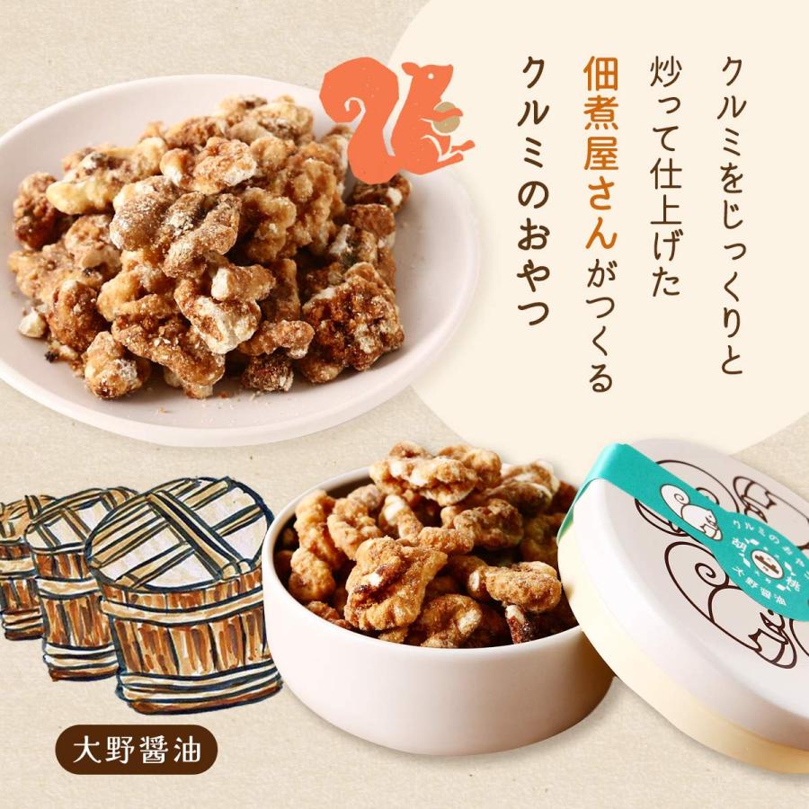 菓子 大畑食品 クルミのおやつ リス柄白缶入 大野醤油 60g