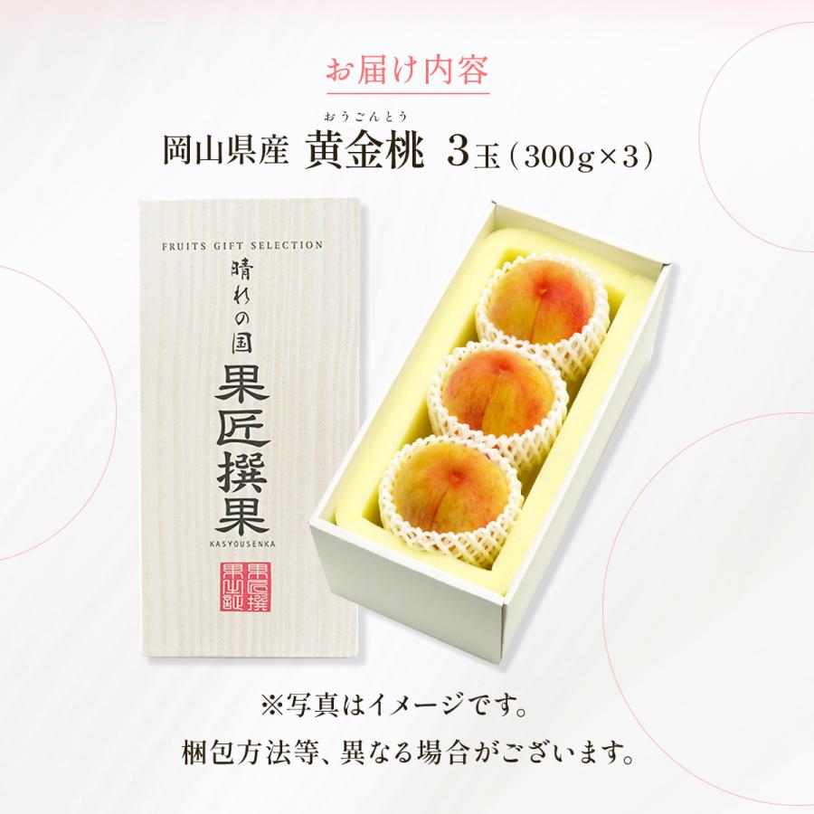 送料無料 岡山県産 黄金桃 3玉(300g×3) 【出荷時期:8月下旬頃〜順次