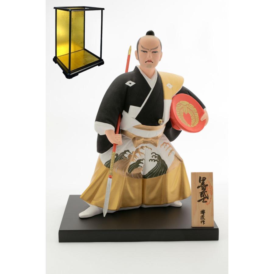 【保管品】博多人形 博多織 黒田武士 ガラスケース未開封 博多人形いとう] 黒田武士 G 博匠作 組み立て式 ガラスケース セット