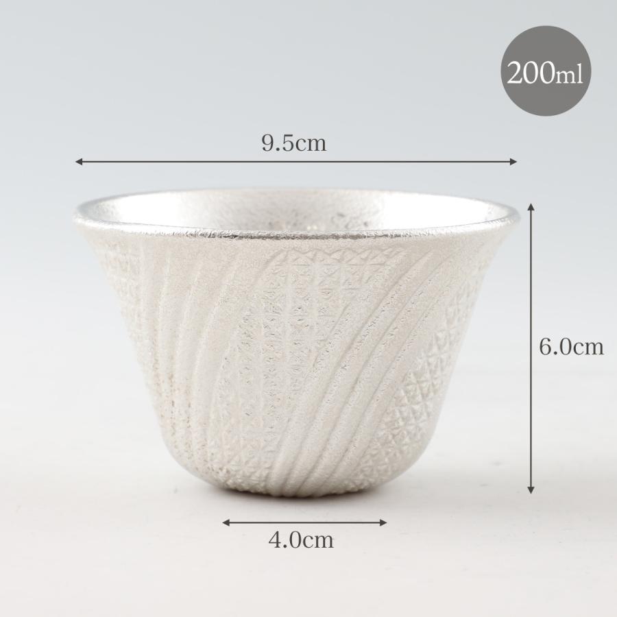 送料無料 [薩摩錫器工芸館] タンブラー 錫 薩摩錫器 切子オンザロック 吹雪白加工 200ml No.100 1個/桐箱入/工芸品/ギフト/敬老の日/還暦祝/父の日/母の日の画像