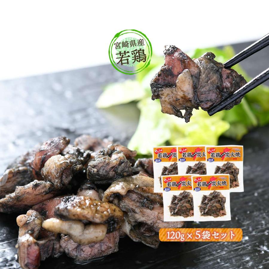 おつまみ 送料無料 5袋セット [宮崎エヌフーズ] 宮崎県産 鶏 炭火焼き