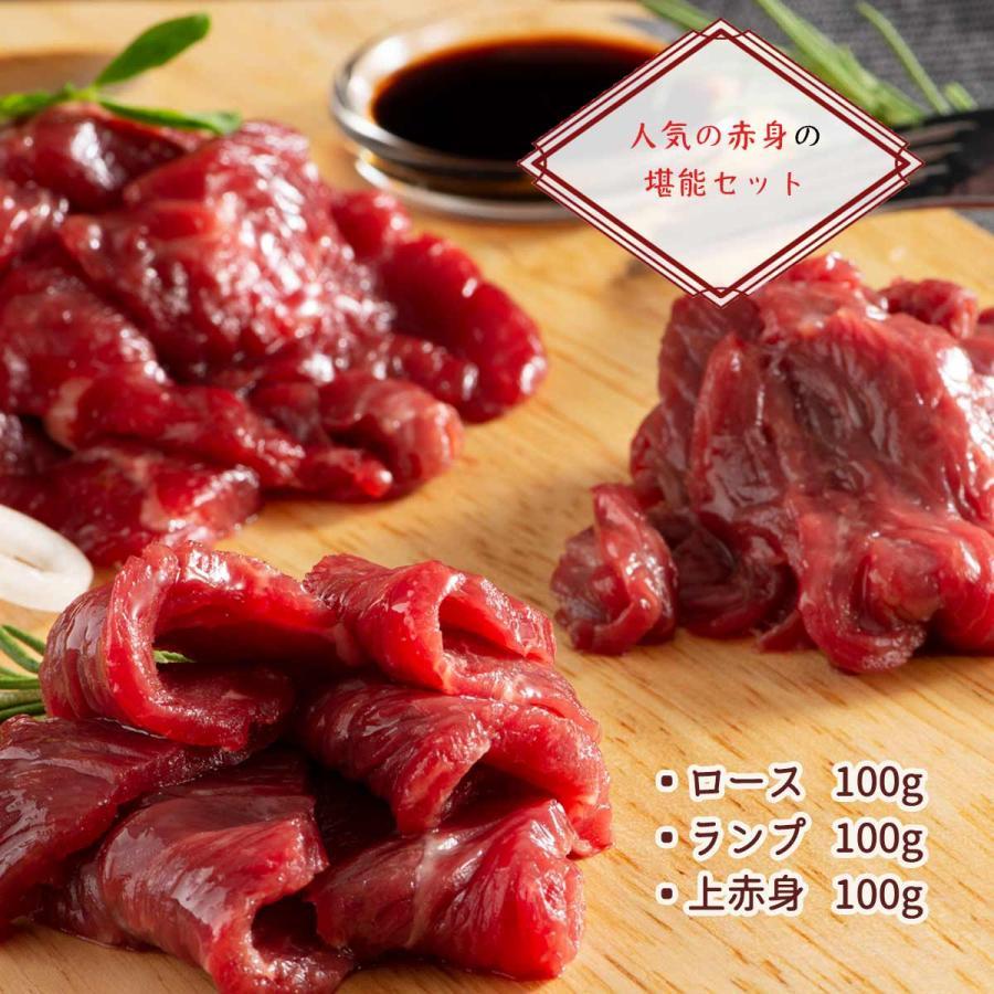 [フジチク] 馬刺し ふじ馬刺し 赤身3点セット (ロース、ランプ、上赤身)各100g×1 化粧箱入 /熊本直送 阿蘇 ばさし 父の日 母の日 ギフト プレゼント 馬肉｜nipponmarche｜02