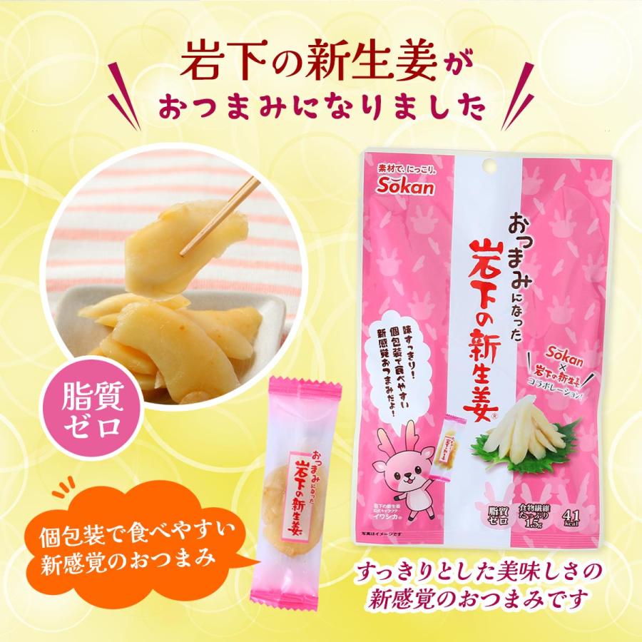 お菓子 送料無料 3袋セット [壮関] おつまみになった 岩下の新生姜 43g
