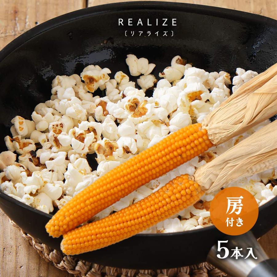 ポップコーン豆 5本 送料無料 Realize 手作りポップコーン 5本入り(房
