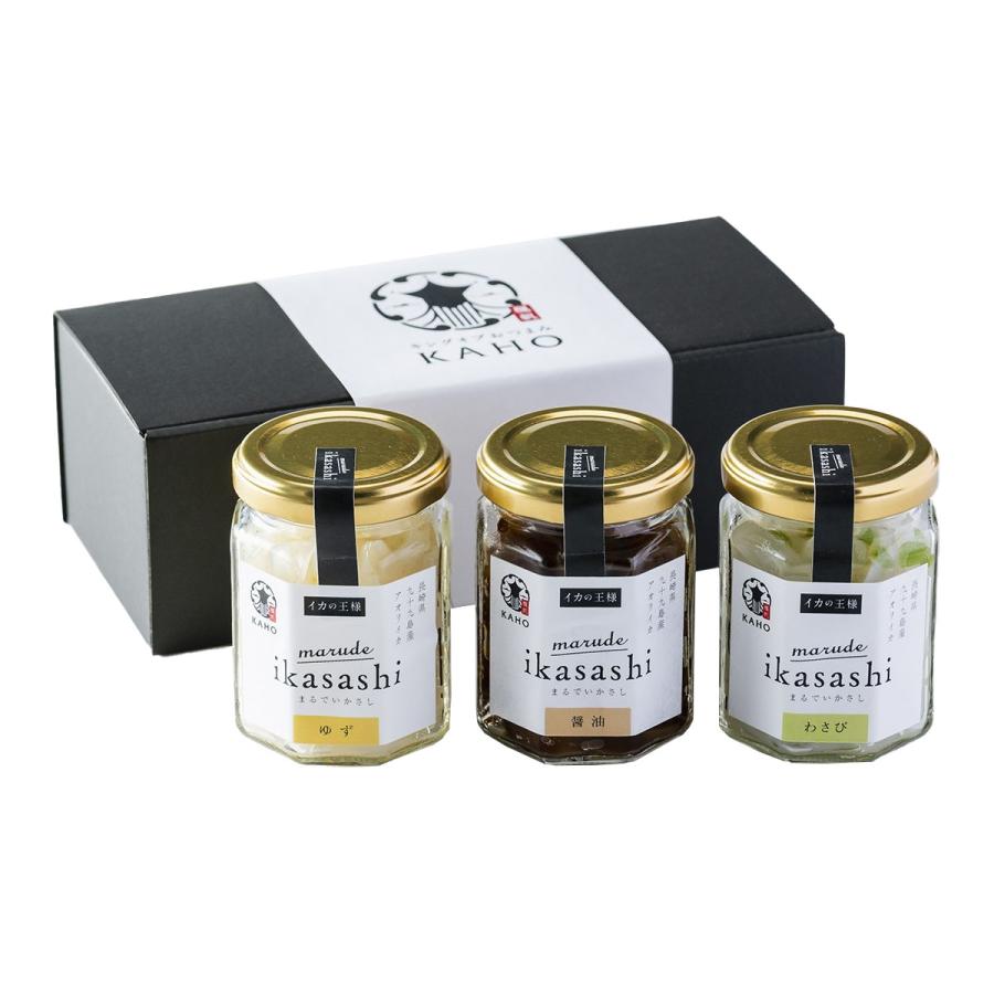 イカ [楓帆] marude ikasashi 3種セット 240g(ゆず 80g、醤油 80g