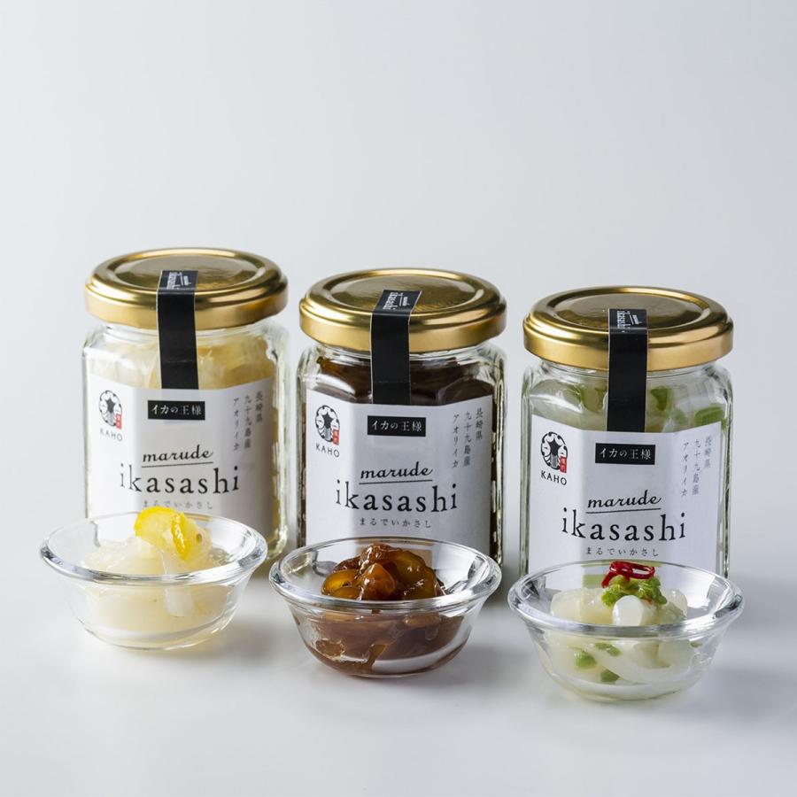 イカ [楓帆] marude ikasashi 3種セット 240g(ゆず 80g、醤油 80g