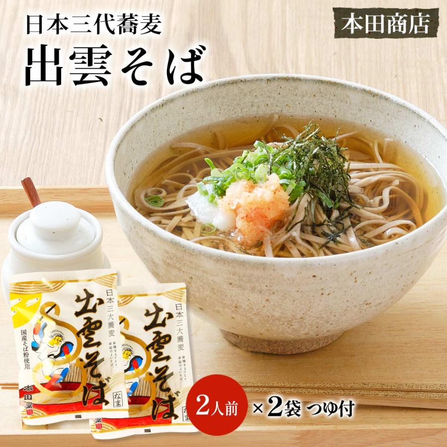 そば [本田商店] 出雲そば 国産そば粉使用 2人前つゆ付(スサノオ