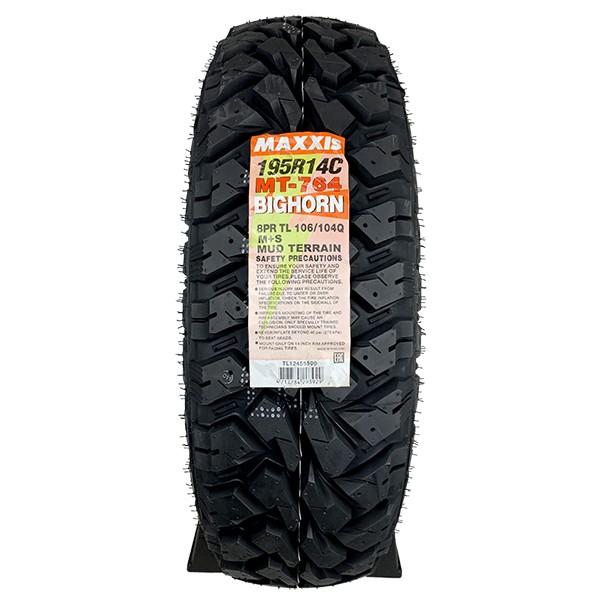 4本セット マッドタイヤ 195R14 8PR MT-764 ブラックサイドウォール MAXXIS BIGHORN ビッグホーン 2023年製 新品 法人宛送料無料｜nipponryutsu｜05