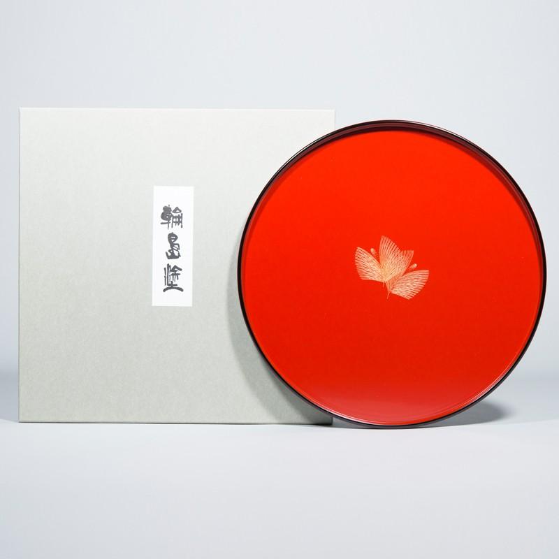 高級 輪島塗 お盆 松柄 丸盆 トレー 五島屋 高級 輪島塗 お盆 松柄 丸