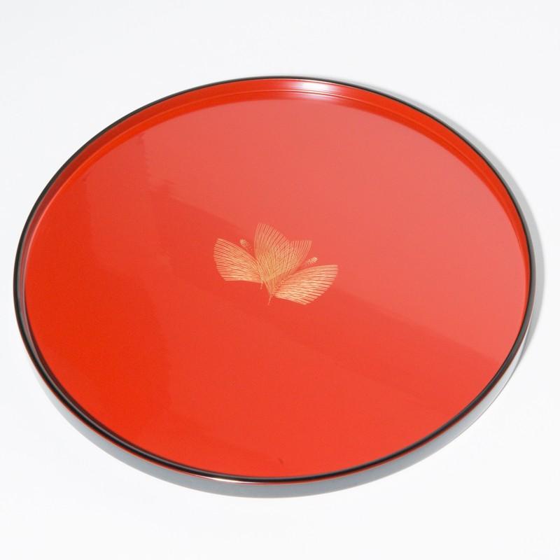 輪島塗 お盆 松柄丸盆 五島屋(ごしまや) 輪島塗 フリー