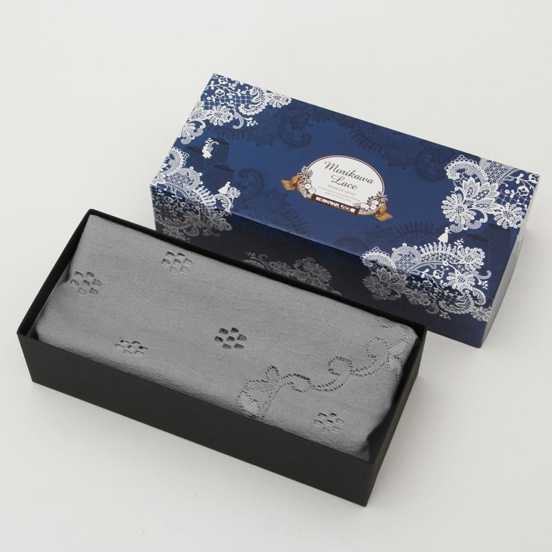 森川レース花柄コットンストール〔長さ（フリンジ含まず）約187cm×幅39cm、フリンジ11cm〕 送料無料 森川レース花柄コットンストール〔長さ（フリンジ含まず）約187cm×幅