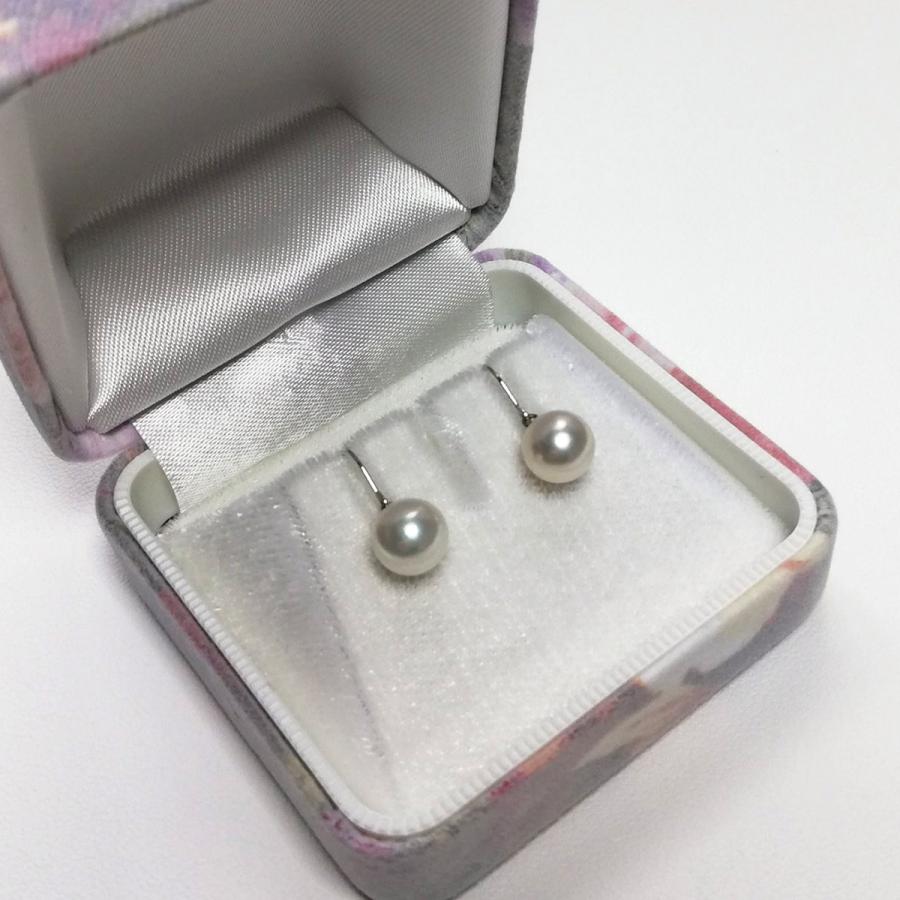花珠真珠 フックピアス 伊勢志摩産 アコヤ本真珠 7mm K14WG 