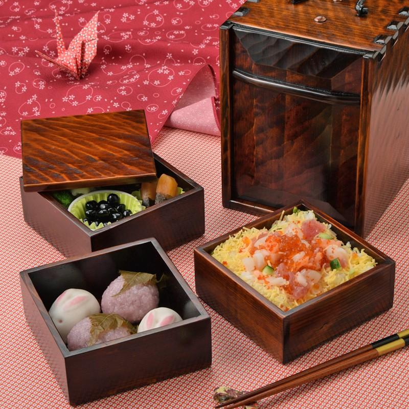 遊山箱 昭和レトロ アンティーク雑貨 昭和初期 レトロな木製弁当箱(遊山箱、野弁当