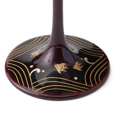 ワイングラス 和の趣あふれる小粋なグラス！ JAPAN Glass（溜漆 波千鳥蒔絵）SML 山久漆工（株） 送料無料 ポイント消化の画像