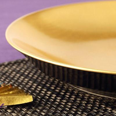 金の皿　インテリア 金箔押しのプロが手掛けた 凛プレート（M） 皿 うつわ 食器 工芸