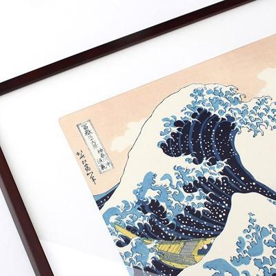 職人の手により手摺りしました　葛飾北斎　木版画「神奈川沖浪裏」額装品 送料無料 ポイント消化 | ブランド登録なし | 02
